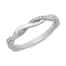 Petite Twist Diamond Anniversary Ring in 14k White Gold (0.09 ct. tw.)