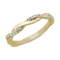 Petite Twist Diamond Anniversary Ring in 14k Yellow Gold (1/10 ct. tw.)