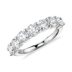 Blue Nile Signature Comfort Fit Seven-Stone Diamond Ring in Platinum