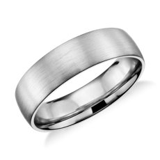 铂金哑光经典结婚戒指（6 毫米）