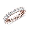 Princess Cut Diamond Eternity Ring in 18k Rose Gold (3.51 ct. tw.)
