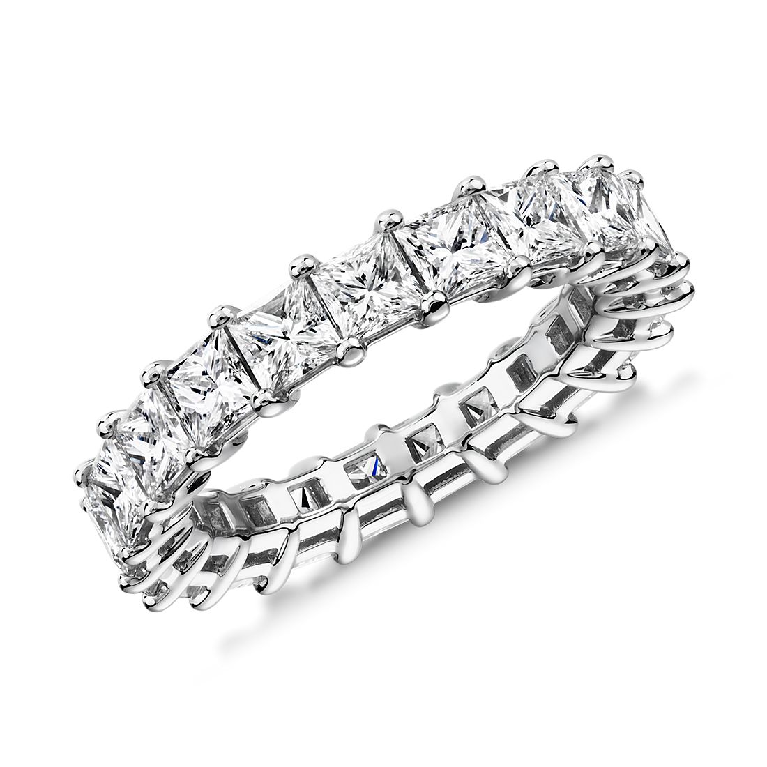 Princess Shape Diamond Eternity Ring in Platinum (4.0 ct. tw.)