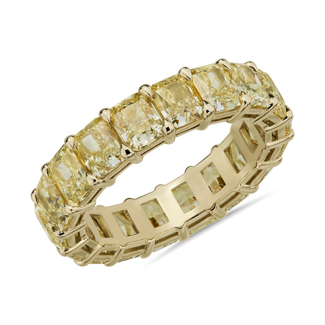Radiant Shape Yellow Diamond Eternity Ring in 18k Yellow Gold (6 3/8 ct. tw.)