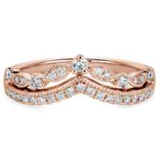 Regal Curved Diamond Ring in 14k Rose Gold (1/4 ct. tw.)