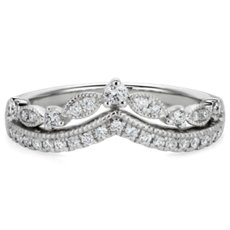 NEW Regal Curved Diamond Ring in 14k White Gold (0.23 ct. tw.)