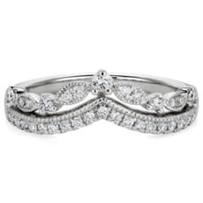 NEW Regal Curved Diamond Ring in Platinum (0.23 ct. tw.)