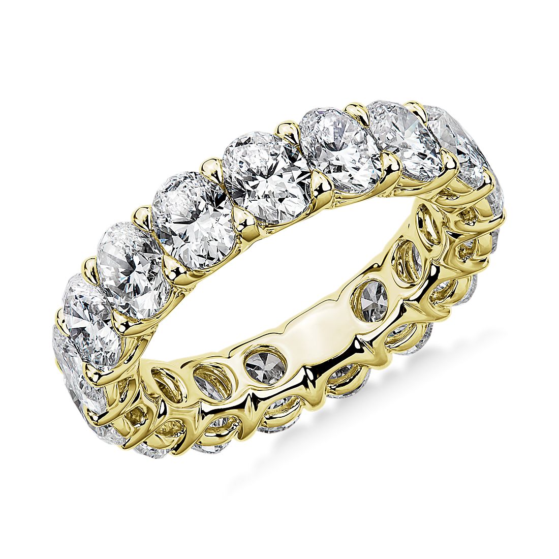 Regal Oval-Cut Diamond Eternity Ring in 18k Yellow Gold - G/SI1 (5 ct. tw.)