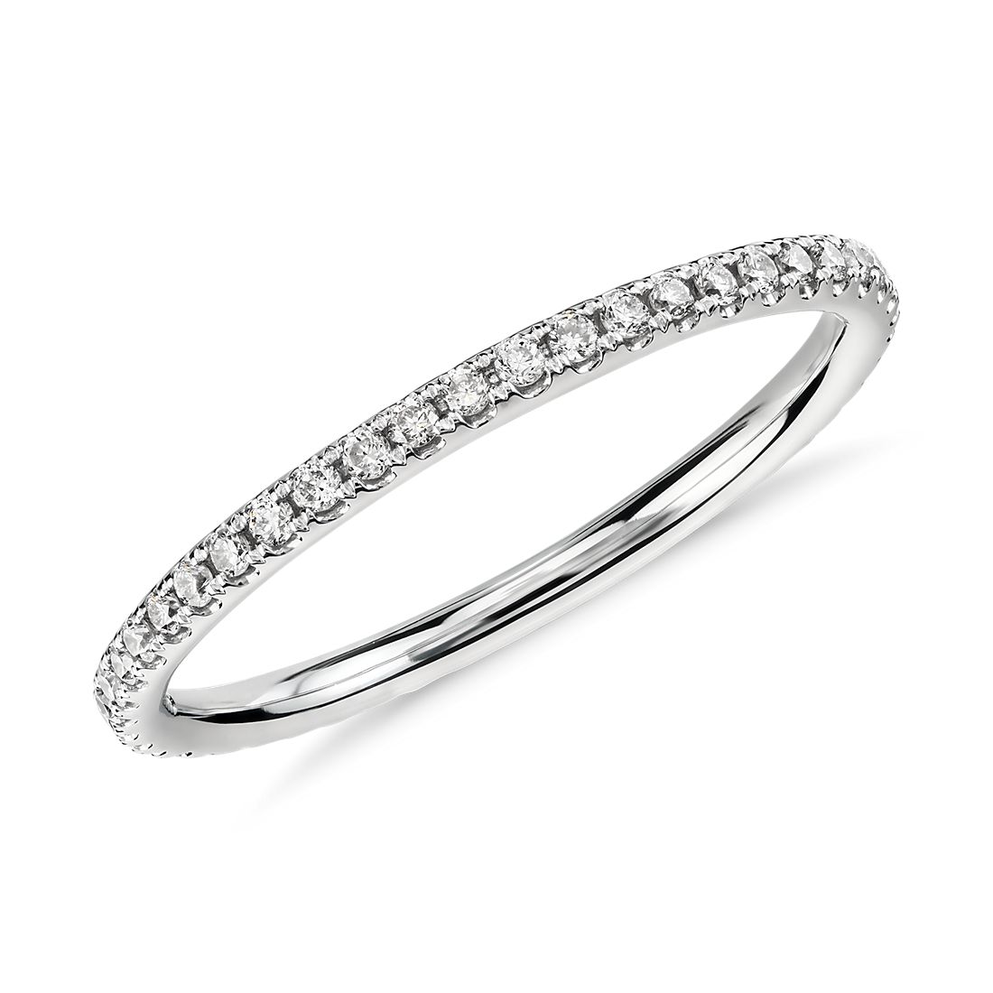 Riviera Petite Micropavé Diamond Eternity Ring in 14k White Gold (0.23 ct. tw.)