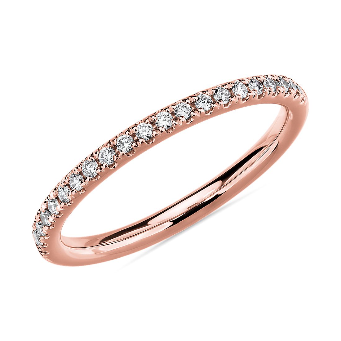 Riviera Pavé Diamond Ring in 14k Rose Gold (1/6 ct. tw.)