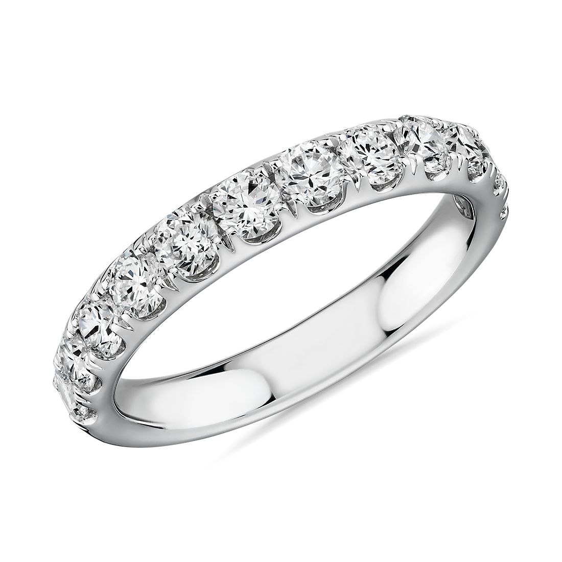 Riviera Pave Diamond Ring in 14k White Gold (0.96 ct. tw.)