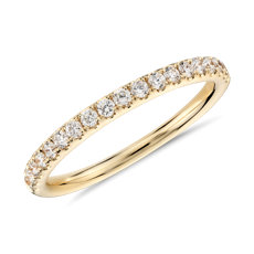 18k 黃金Riviera 密釘鑽石戒指（1/4 克拉總重量）