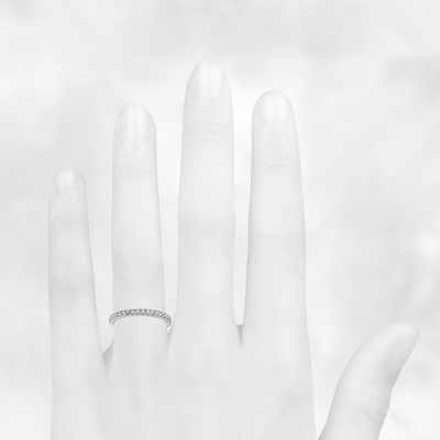 Top view of Ring on a hand