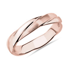 NEW Rolling Crossover Eternity Male Ring in 18k Rose Gold