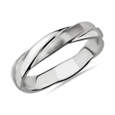 NEW Rolling Crossover Eternity Male Ring in 18k White Gold