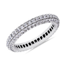 Rollover Pavé Diamond Eternity Ring in 14k White Gold (1 ct. tw.)