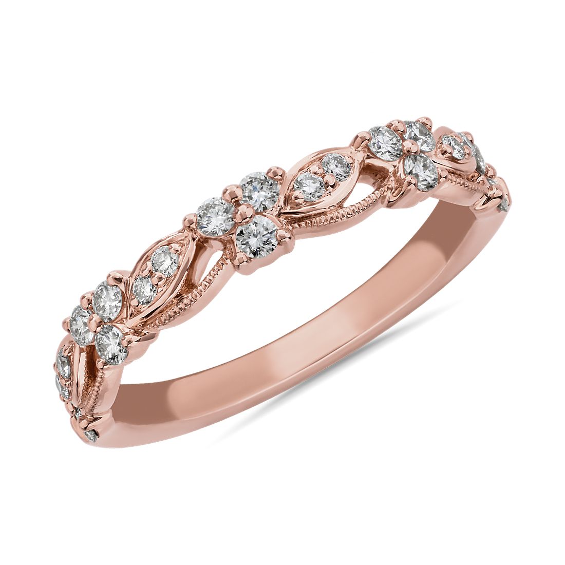 Romantic Vintage Lace Diamond Ring in 14k Rose Gold (1/3 ct. tw.)