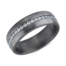 Satin Finish Diamond Wedding Ring in Grey Tantalum (7.5 mm, 3/8 ct. tw.)