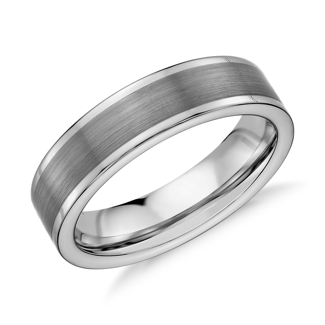 Satin Finish Wedding Ring in Grey Tungsten Carbide (6 mm)