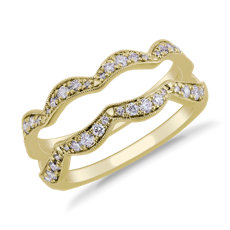 Scalloped Milgrain Diamond Ring Insert in 18k Yellow Gold (0.38 ct. tw.)