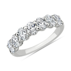 Seven Stone Oval Diamond Anniversary Ring in 14k White Gold (1 5/8 ct. tw.)