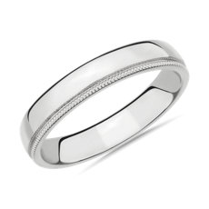 NEW Side Milgrain Male Ring in Platinum