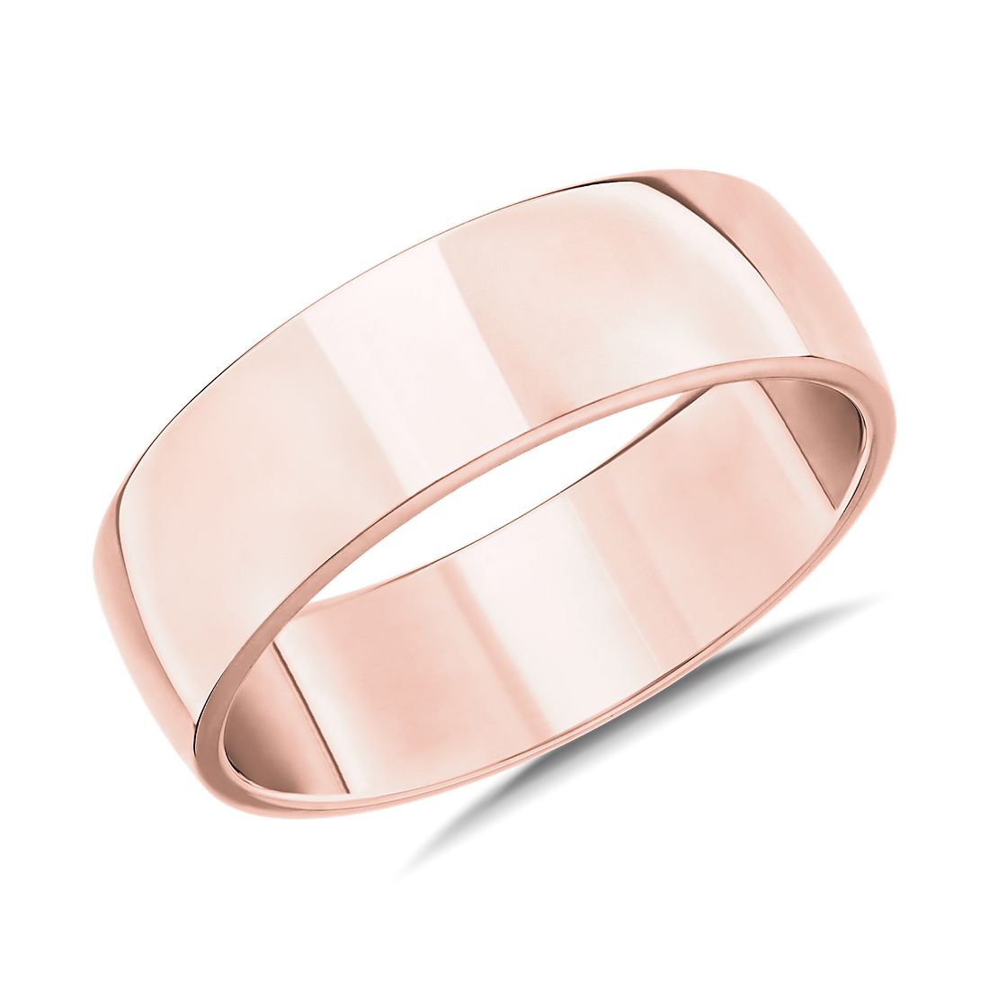 Skyline Comfort Fit Wedding Ring in 14k Rose Gold (7 mm)