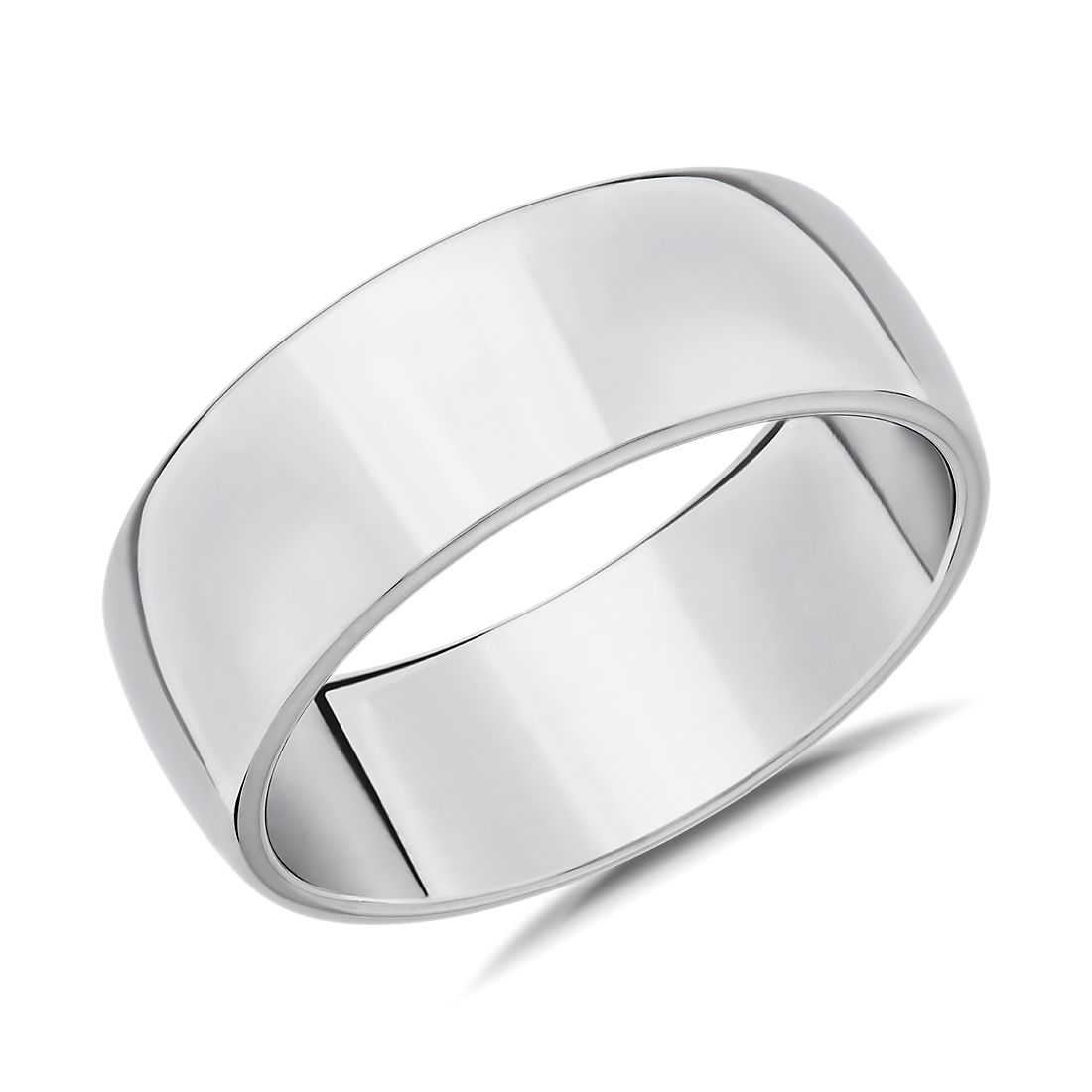 Skyline Comfort Fit Wedding Ring in 14k White Gold (8 mm)