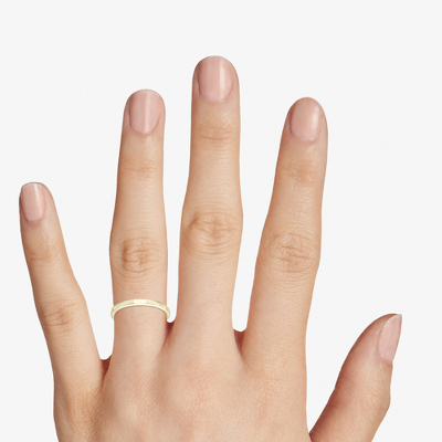 Top view of Ring on a hand