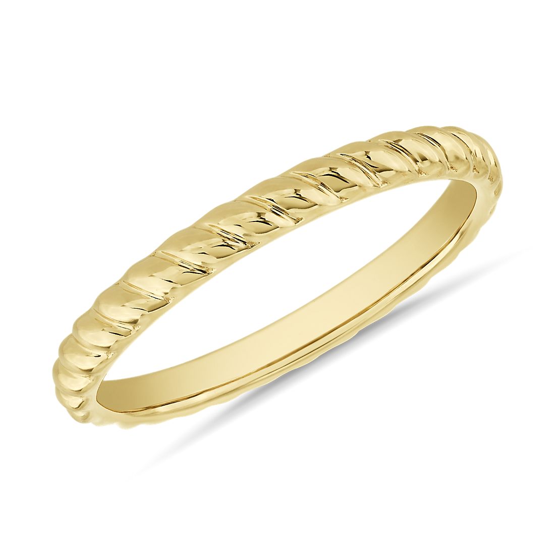 Spiral Stackable Wedding Ring in 18k Yellow Gold (2 mm)