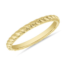 NEW Spiral Stackable Wedding Ring in 18k Yellow Gold (2 mm)