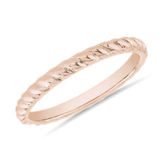 Spiral Stackable Wedding Ring in 18k Rose Gold (2 mm)