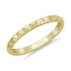 NEW Stackable Pyramid Satin Finish Ring in 14k Yellow Gold (2 mm)