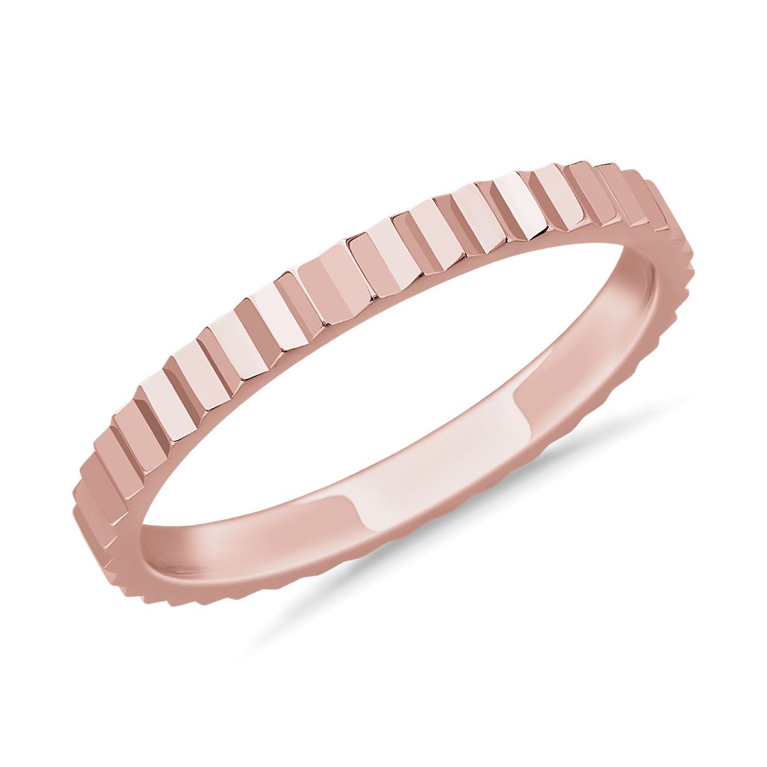 Stackable Vertical Mirrors Ring in 18k Rose Gold (2 mm)