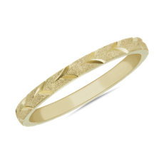 Swiss Cut Stackable Ring in 14k Yellow Gold (2 mm)