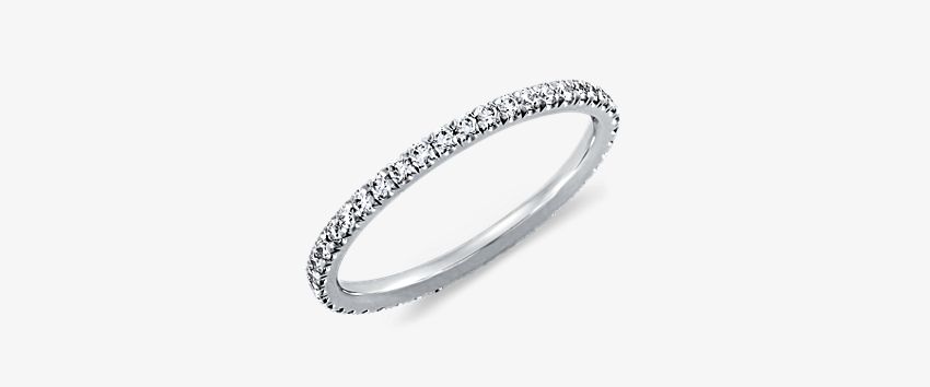 Tazza Pave Diamond Eternity Ring in Platinum 3/8 ct total weight diamond
