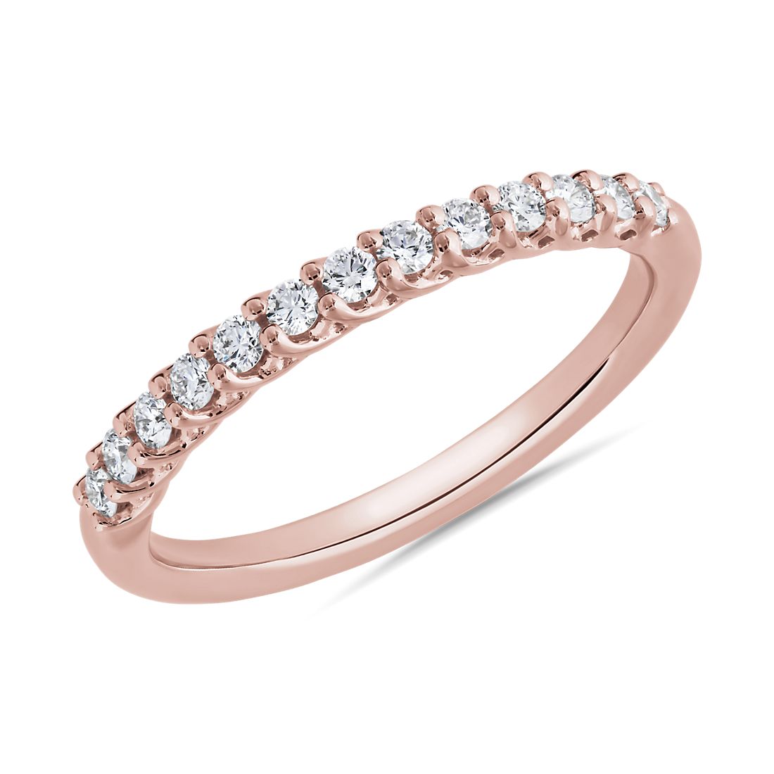 Anillo de aniversario de diamantes con tejido Tessere   en oro rosado de 14 k (0,24 qt. total)