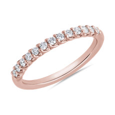 NUEVO. Anillo de aniversario de diamantes con diseño Tessere  , en oro rosado de 14 k (1/4 qt. total)