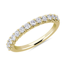 NUEVO. Anillo de aniversario de diamantes con tejido Tessere  , en oro amarillo de 14 k (0,49 quilates total)