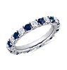 Tessere Alternating Sapphire and Diamond Eternity Ring in 14k White Gold (2.5mm)