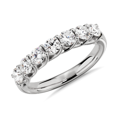 Tessere Seven Stone Diamond Wedding Ring in 14k White Gold I/SI2 (0.