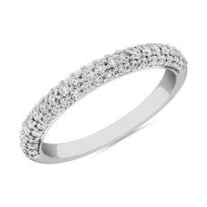 NEW Three Row Dome Pavé Anniversary Ring in Platinum (.46 ct. tw.)