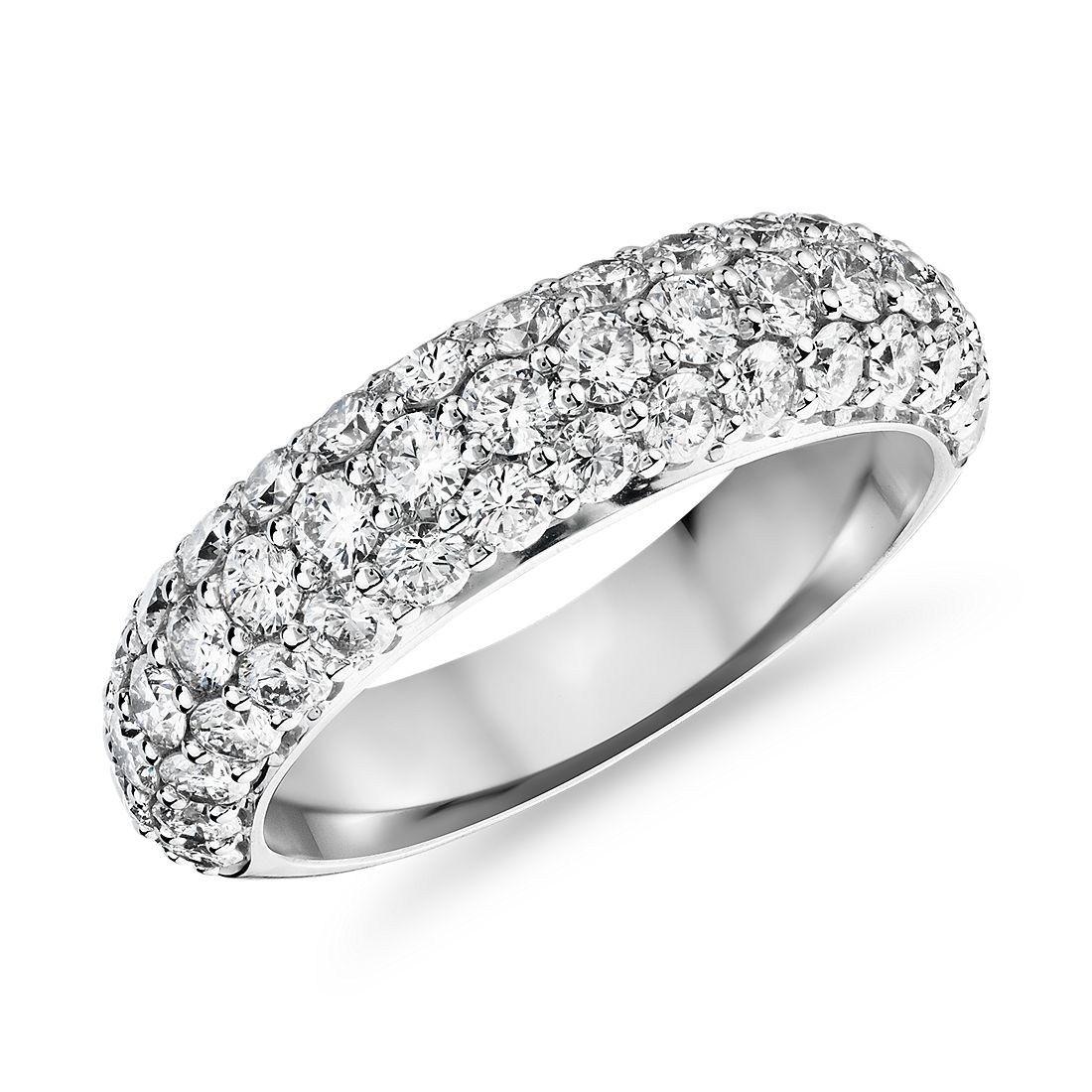 Triple Row Diamond Anniversary Ring in 18k White Gold (1 1/2 ct. tw.)