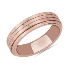 NEW Triple Row Spinning Wedding Band in 14k Rose Gold (0.23 ct. tw.)