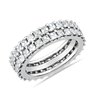 Two Row Asscher Comfort Fit Diamond Eternity Ring in 14k White Gold (2.42 ct. tw.)