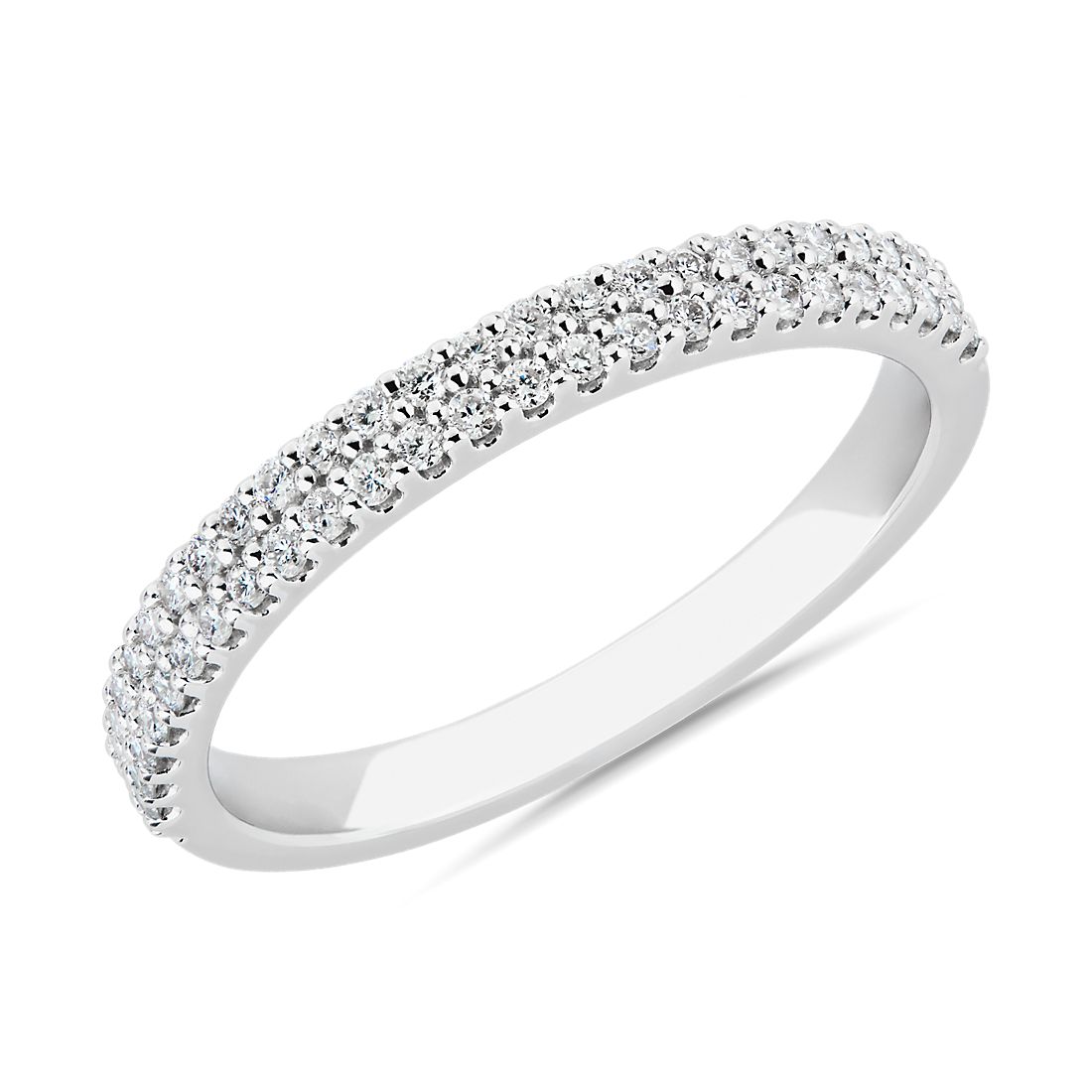 Two Row Pave Anniversary Band in 14k White Gold (0.23 ct. tw.)