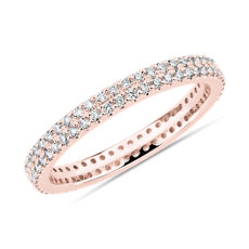 Two Row Pavé Eternity Band in 14k Rose Gold (.5 ct. tw.)