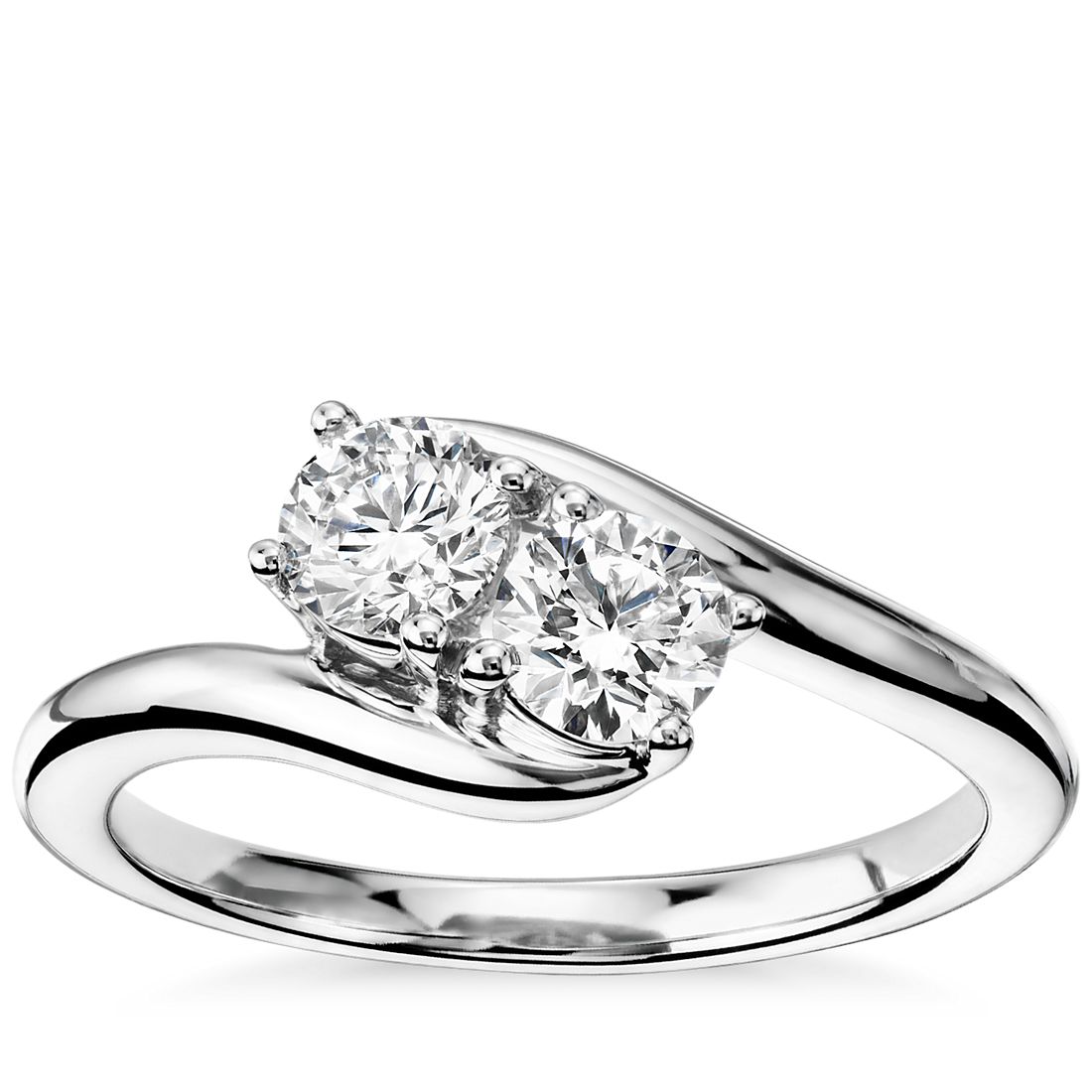 Two-Stone Solitaire Diamond Ring in 14k White Gold (3/4 ct. tw.)
