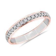 Two-Tone Diamond Female Ring in 18k White & Rose Gold
