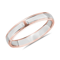 Two-Tone Open Center Male Ring in 18k White & Rose Gold