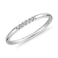 Ultra Mini Diamond Pave Stackable Fashion Ring in 14k White Gold